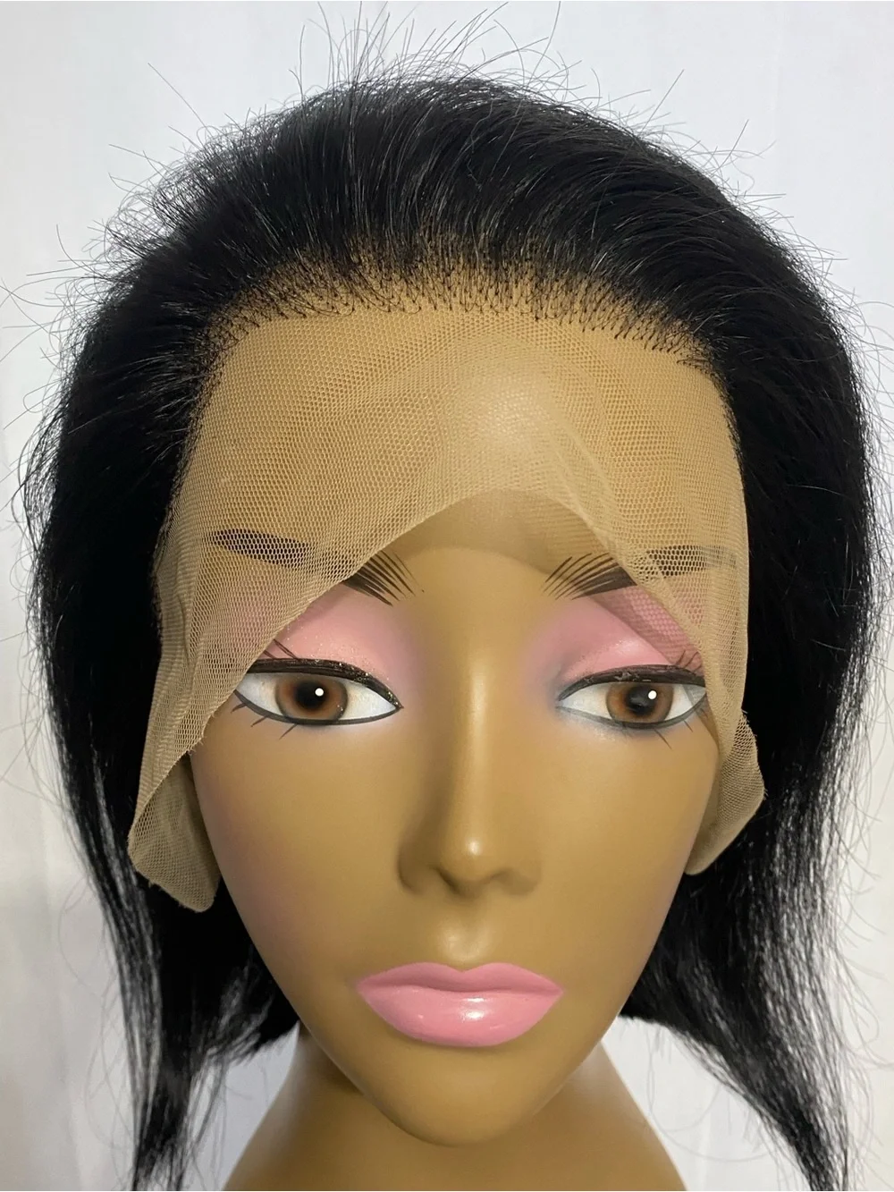 10” Glueless Lace Front Bob Wig 13x4 Pre Plucked Human Hair Black Medium Cap